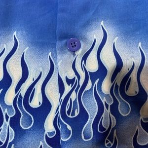 Trendy egirl eboy flame button up shirt
